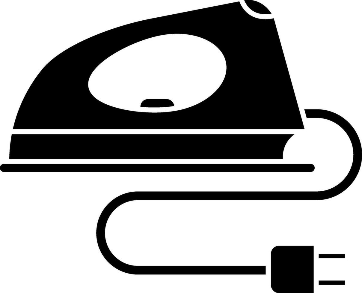 Electric Iron Icon In black and white Color. vector