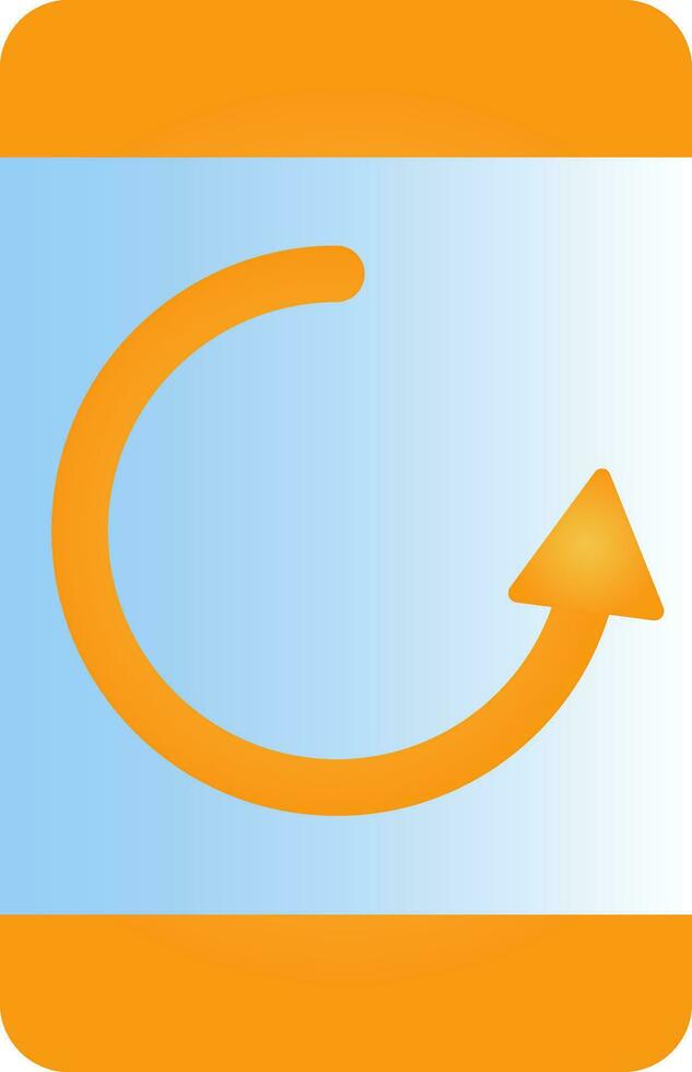 Orange And Blue Refresh Or Reload In Smarphone Screen Icon. vector