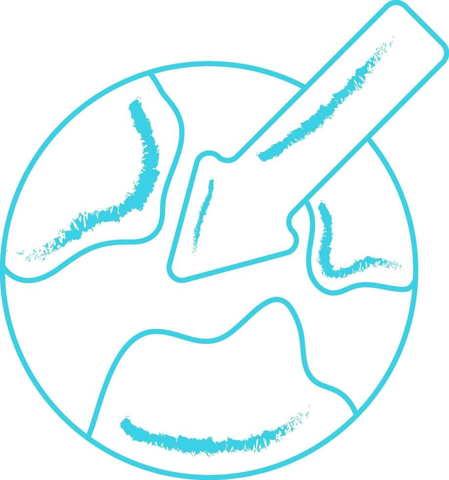 mano dibujado globo con flecha icono en azul línea Arte. vector