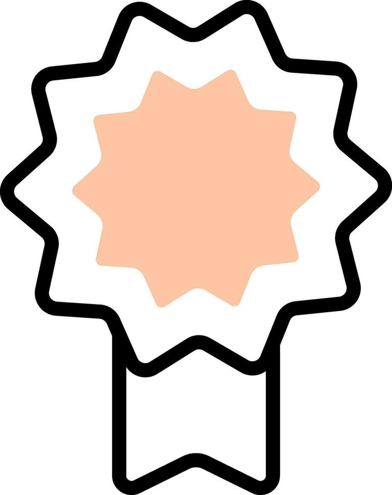 Empty Badge or Label Icon in White and Peach Color. vector