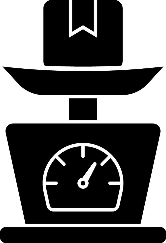 black and white weighing machine icon or symbol. vector