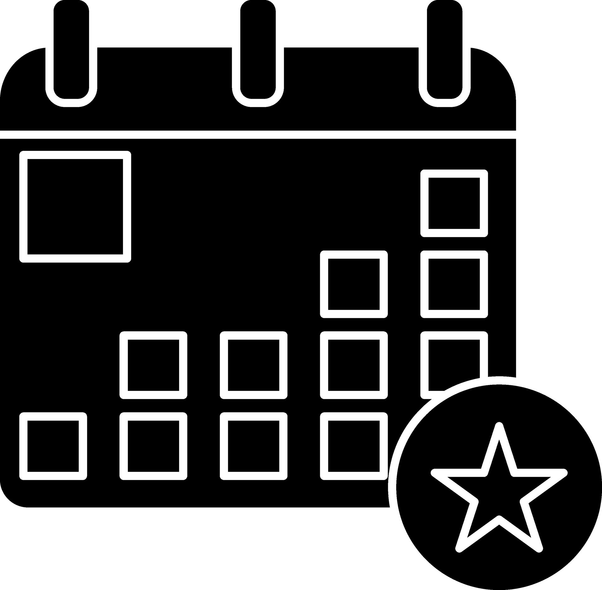 Black and White calendar or reminder icon. 25078119 Vector Art at Vecteezy