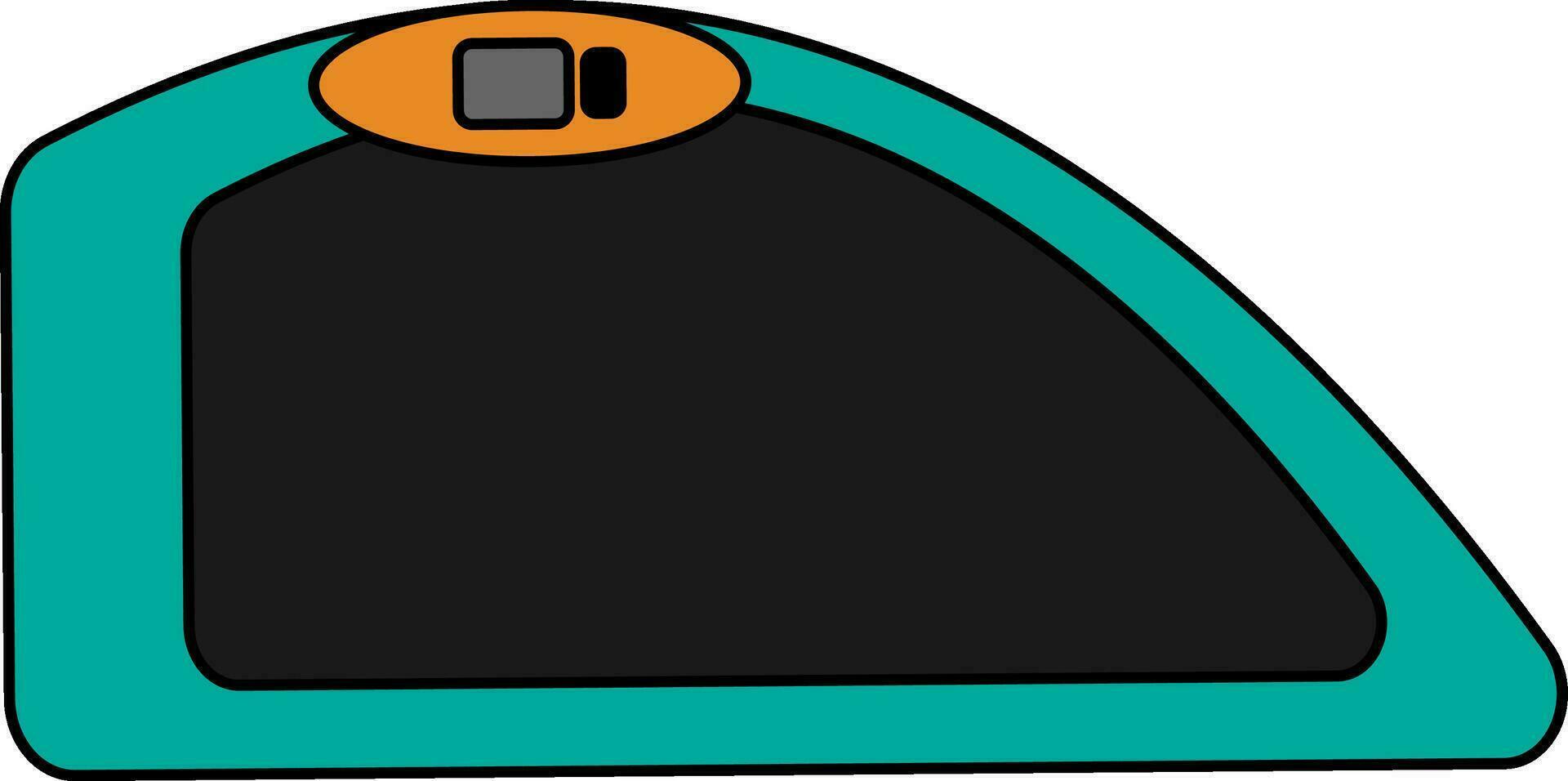 Black and green auto door in flat style. vector