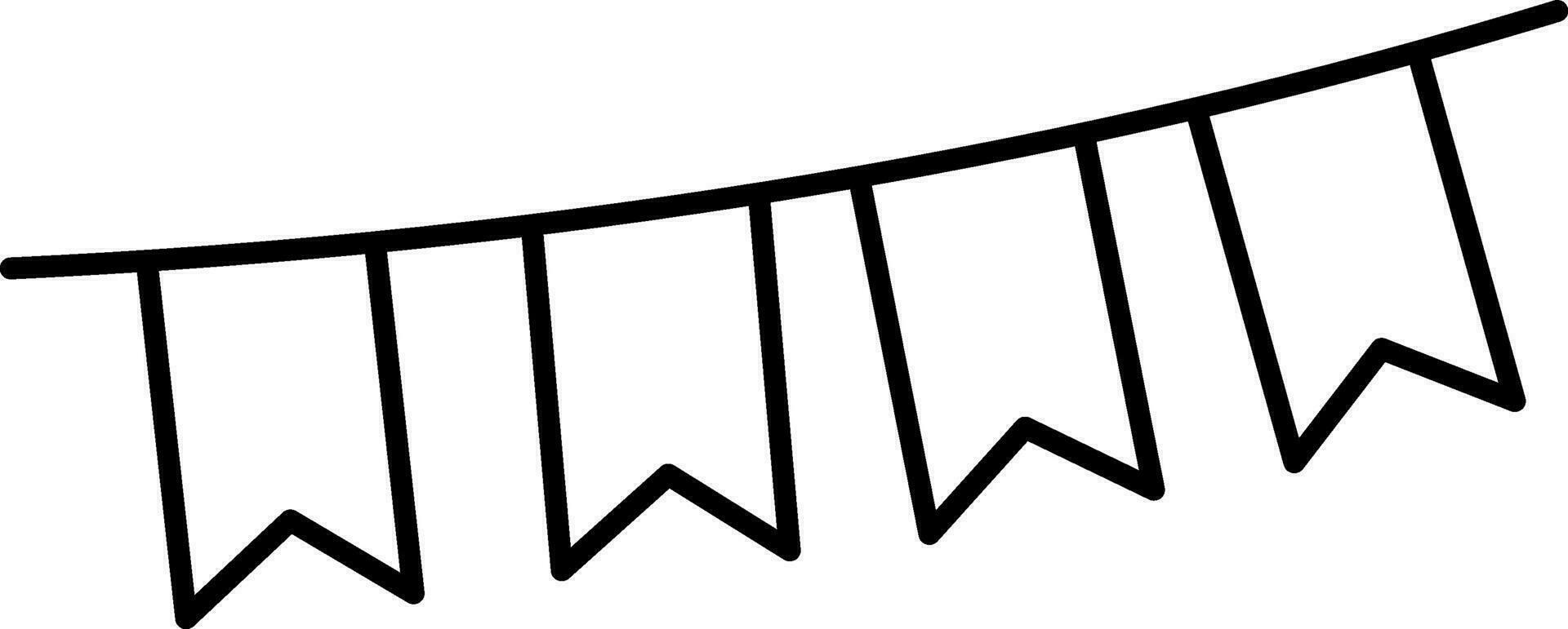 Pennant Flag Garland Decoration Icon In Linear Style. vector