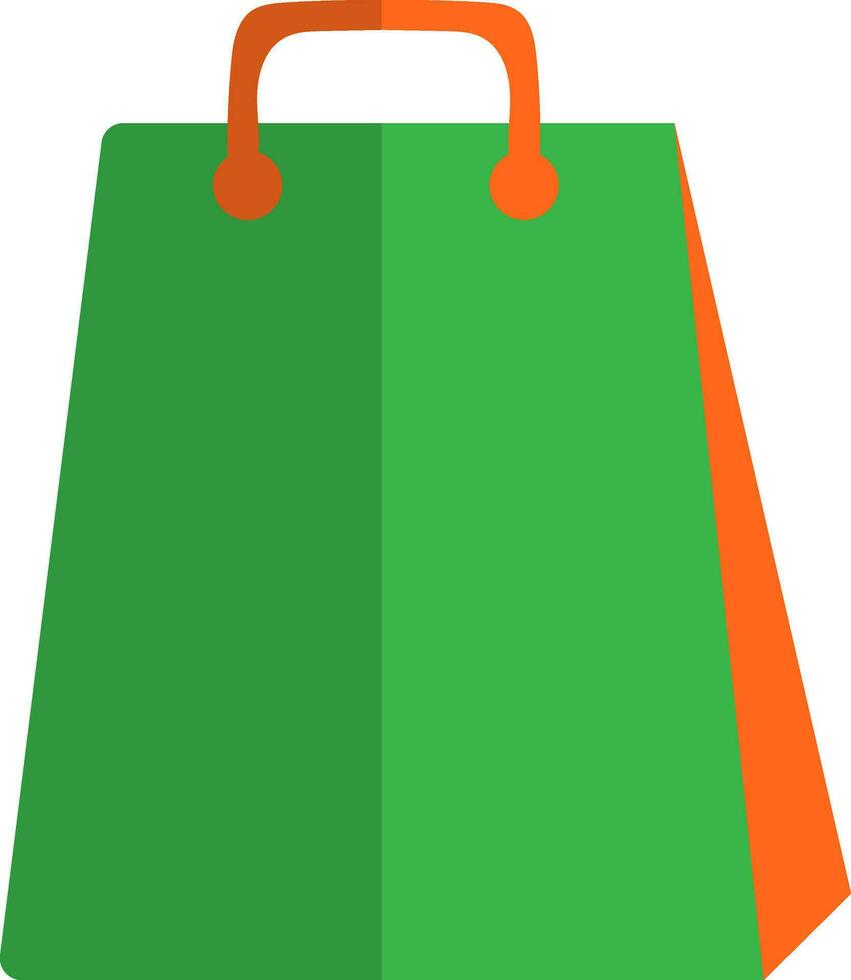 Orange and green shopping bag. vector