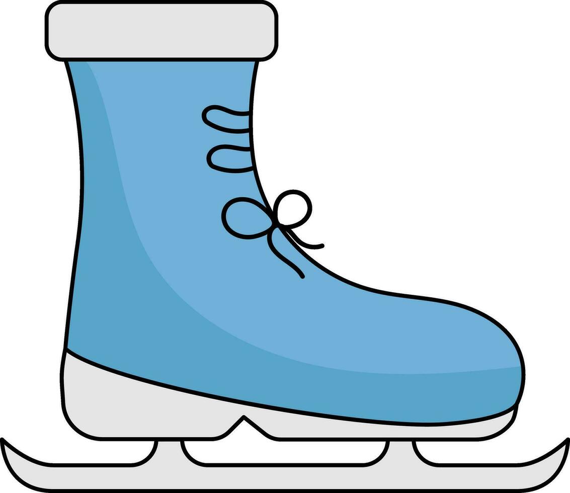 Isolated Ice Skating Icon In Blue And Grey Color. vector
