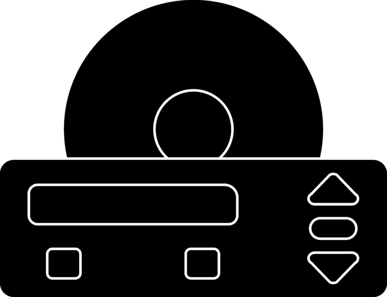 DVD Player Icon In Black And White Color. vector