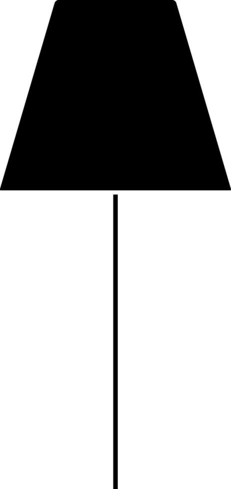 Black stand lamp in flat style. vector