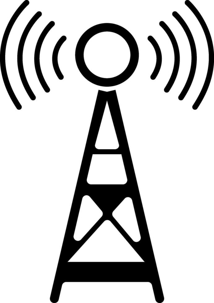 Wifi tower or signal icon in flat style. vector