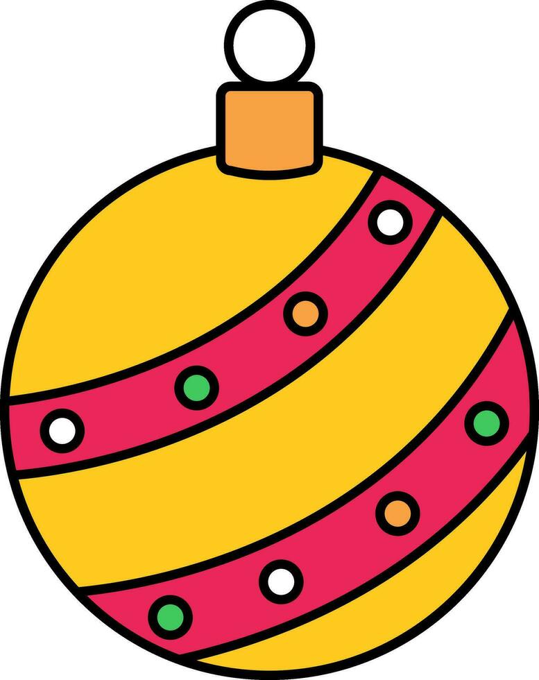 Colorful Dotted Strip Bauble Icon In Flat Style. vector