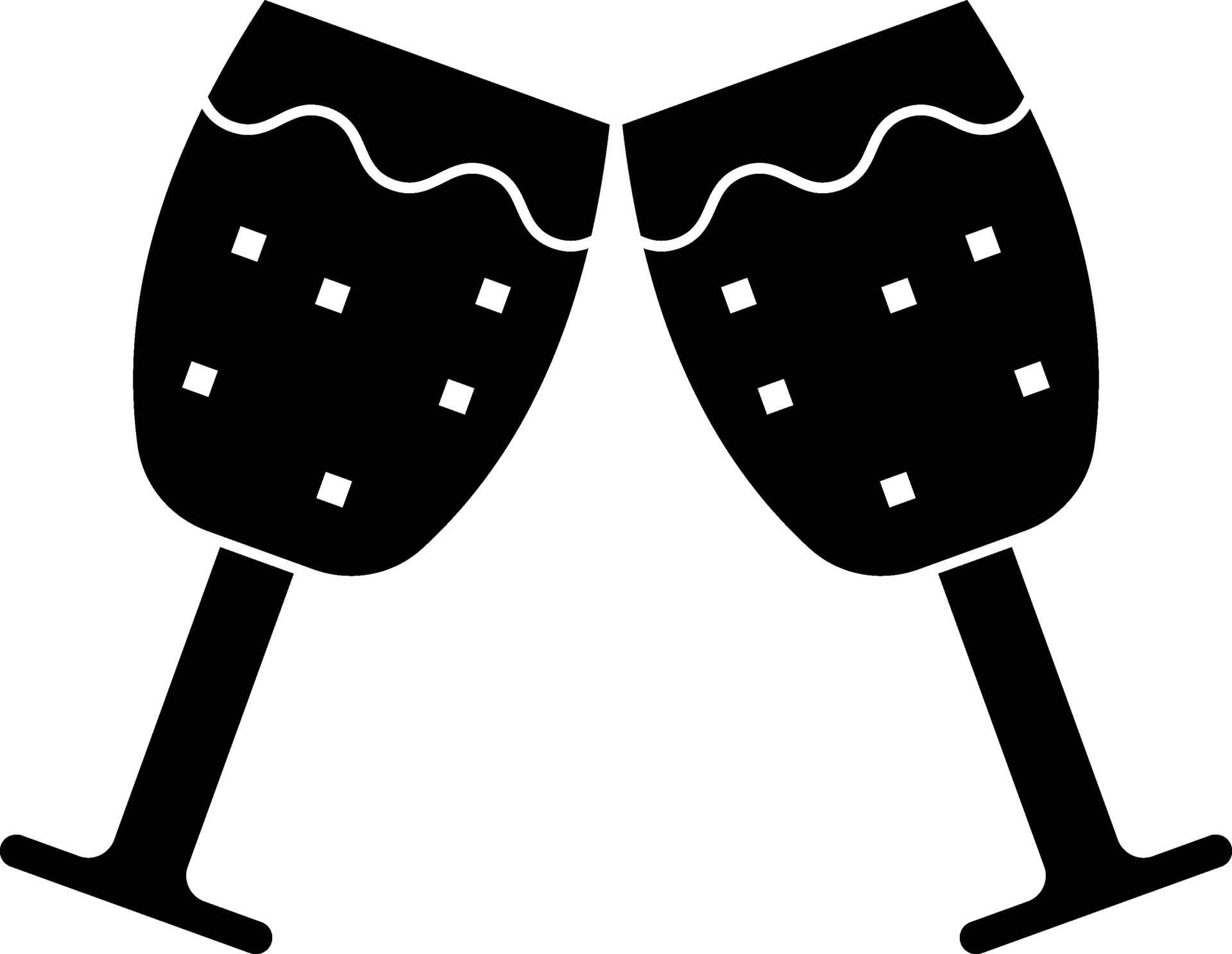 Champagne glasses icon in Black and White color. 25078276 Vector Art at Vecteezy