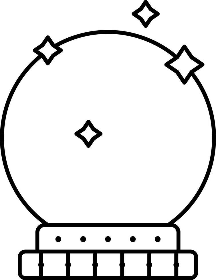 Crystal Ball Icon In Black Outline. vector