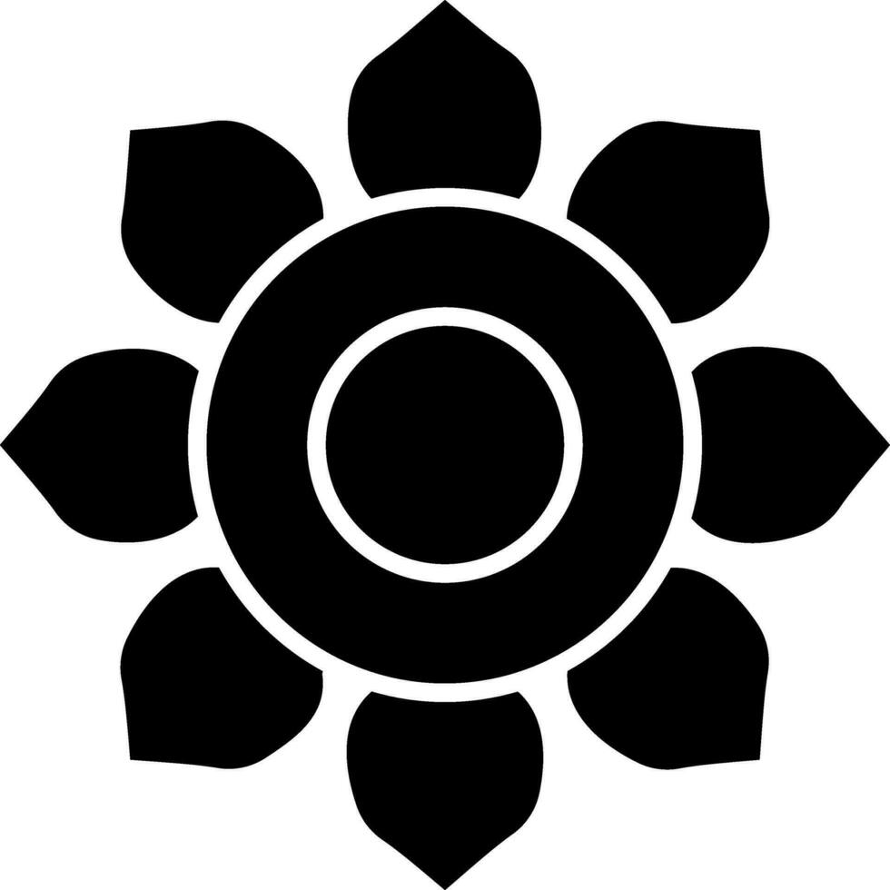 Vector sign or symbol of flower in black color.