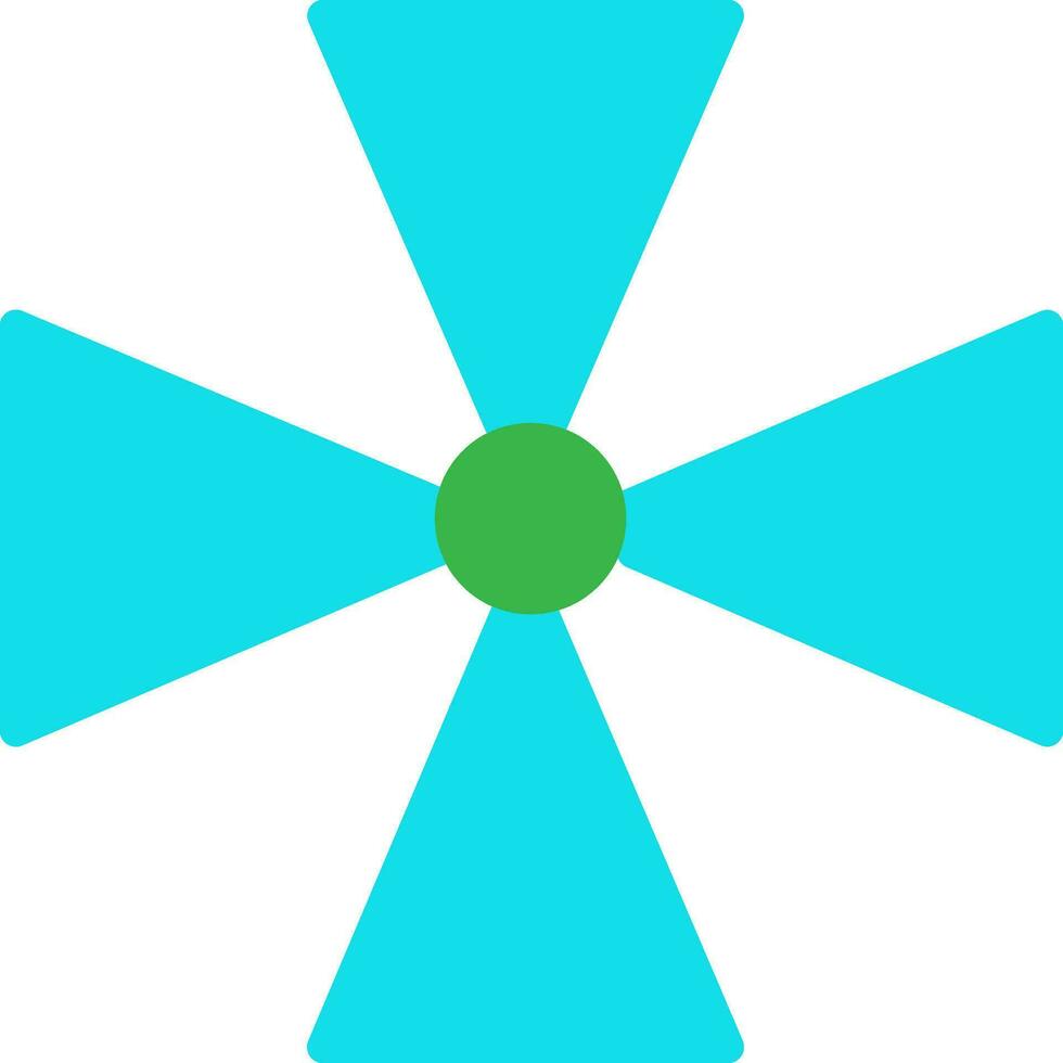 Blue and green fan icon. vector