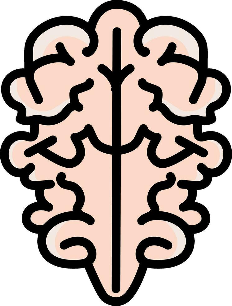Human Brain Top View Icon In Peach Color. 25078389 Vector Art at Vecteezy