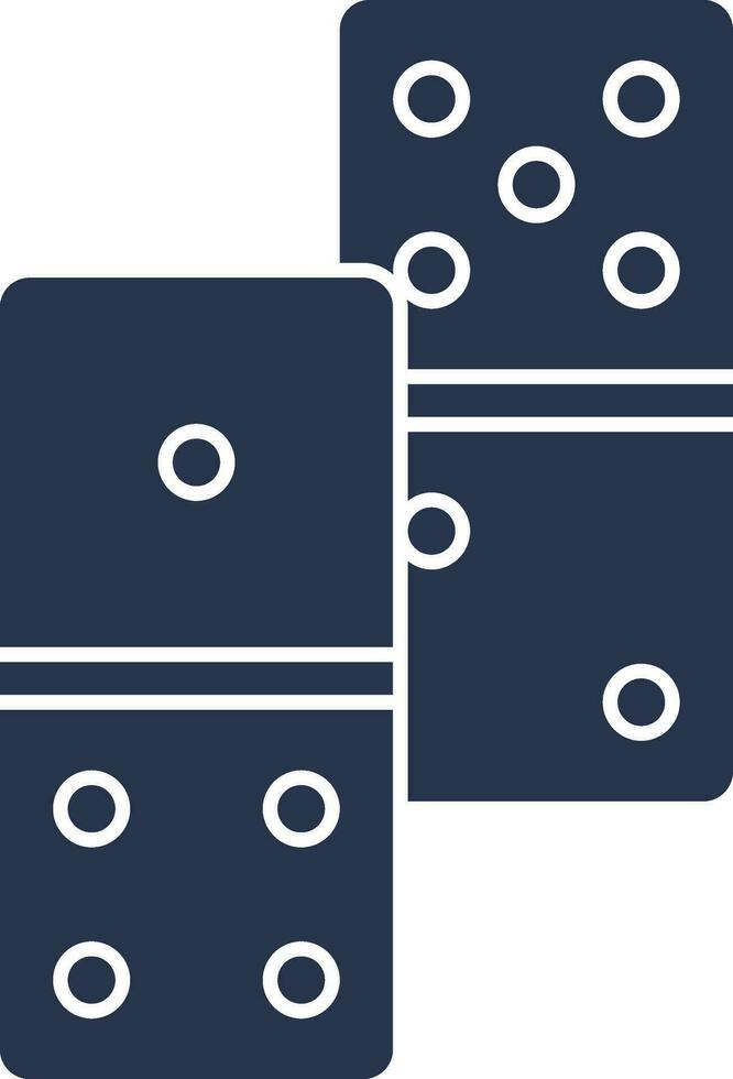 Domino Icon In Blue And White Color. vector