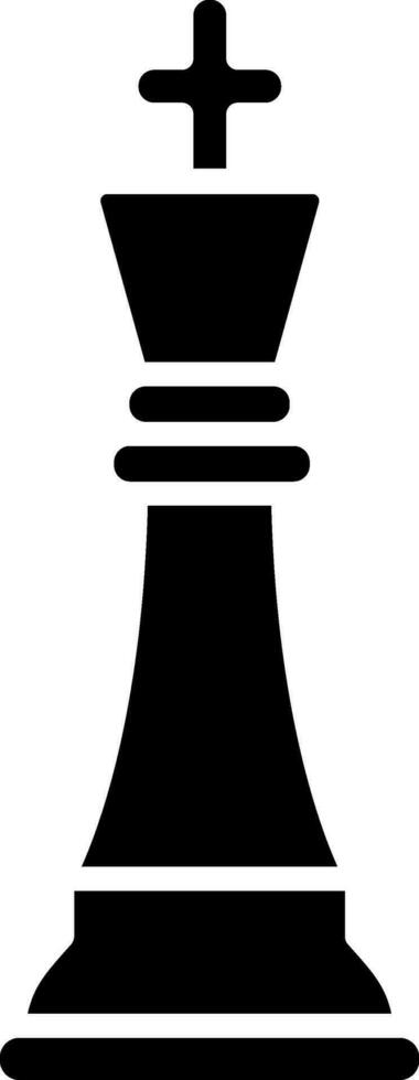 Illustration of king chess glyph icon. vector