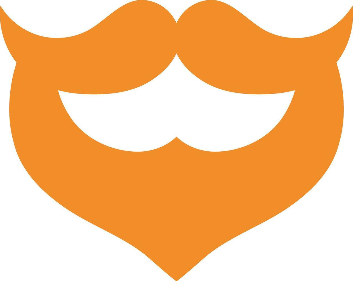 Beard With Mustache Icon In Flat Style. vector