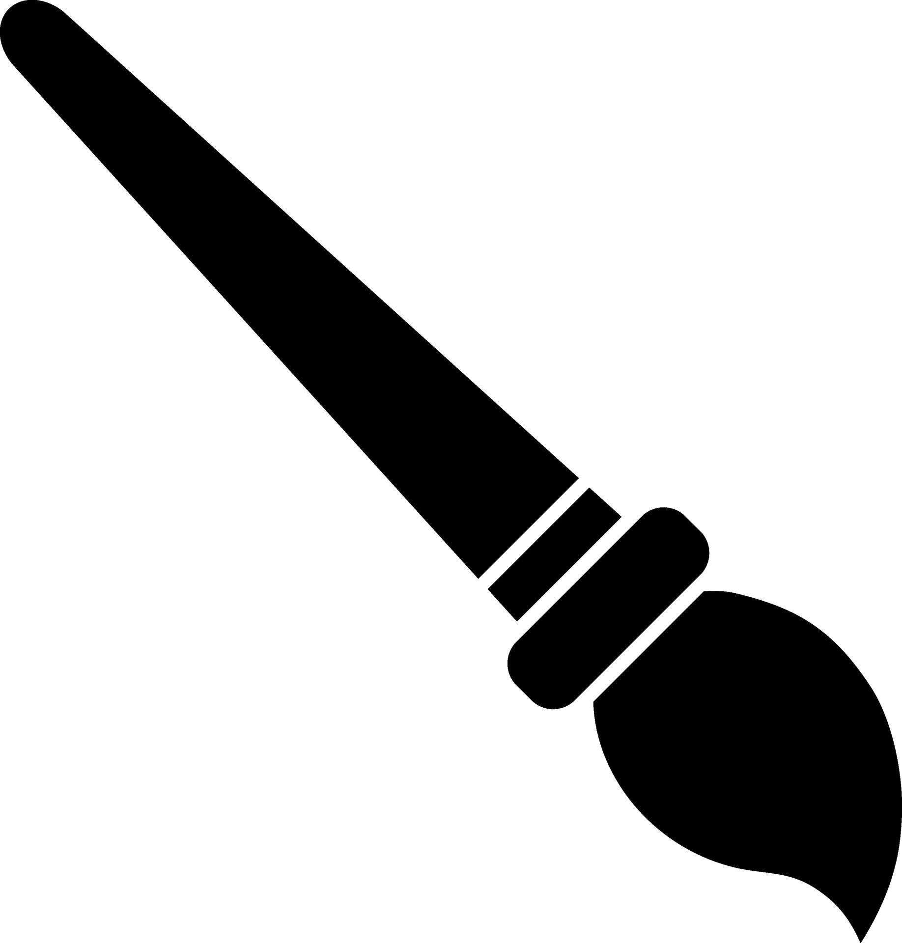 Black and White paint brush icon in flat style. 25078425 Vector Art at ...