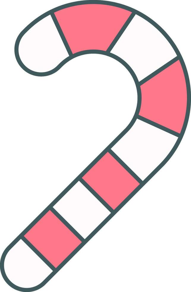 Candy Cane Icon In Red Color. vector