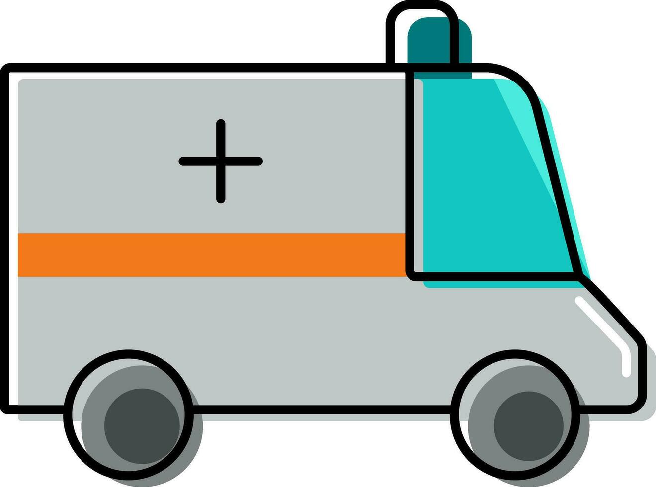 plano ilustración de ambulancia camioneta vistoso icono. vector