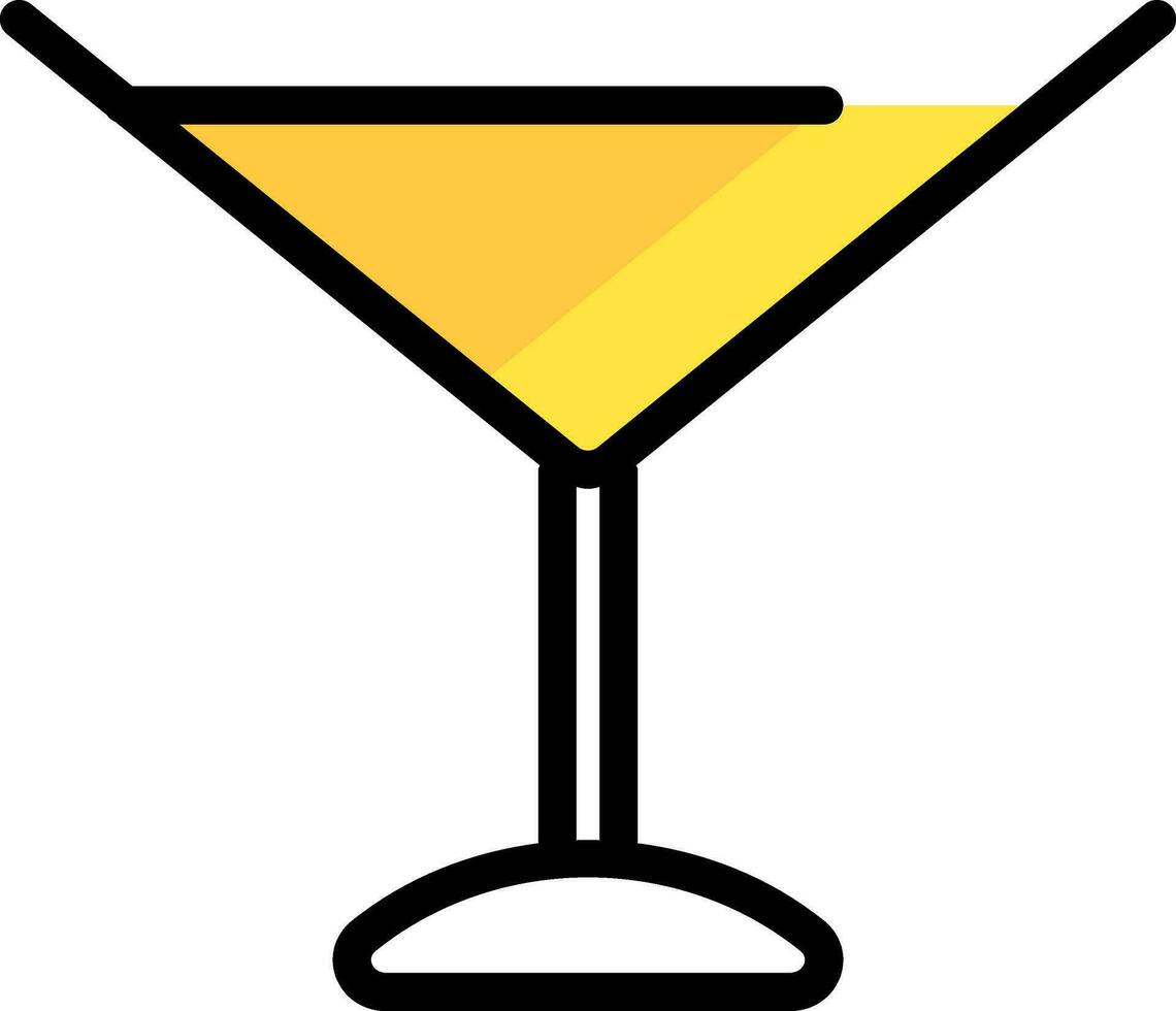 Cocktail Glass icon in yellow and white color. vector