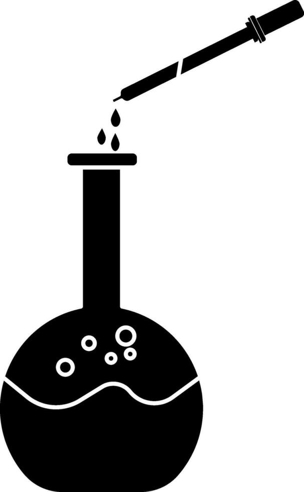 Chemistry bottle laboratory with test tube. vector