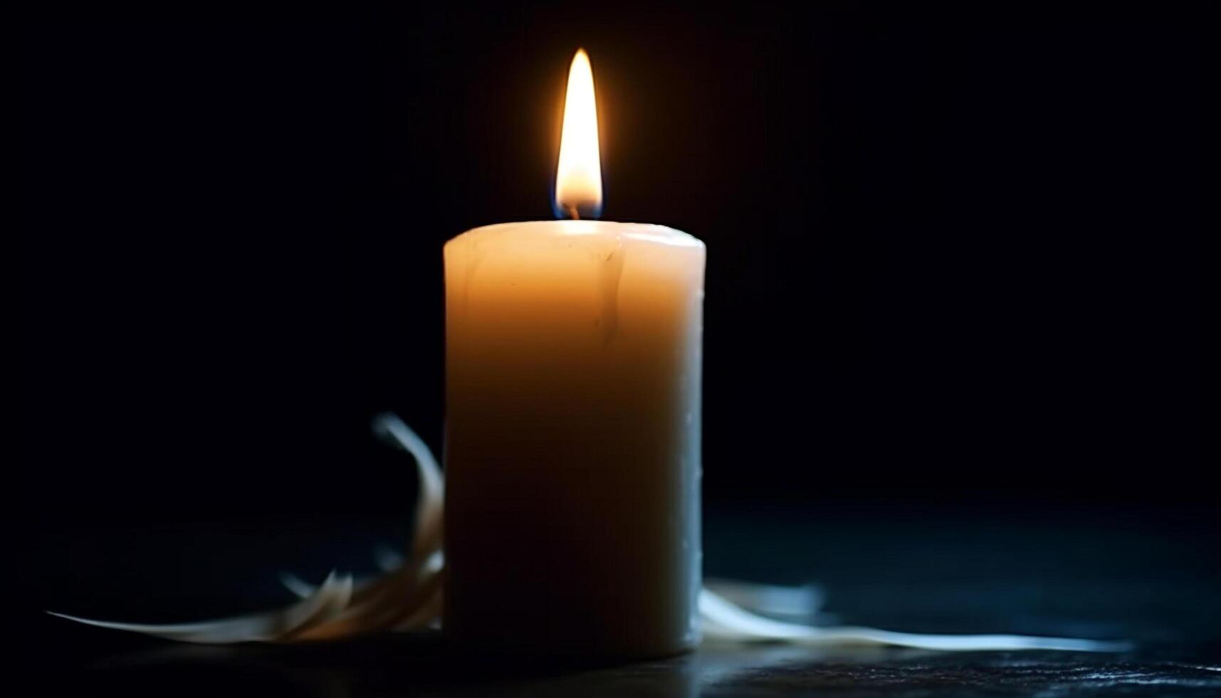 el brillante fuego de el vela ilumina símbolos de paz generado por ai foto