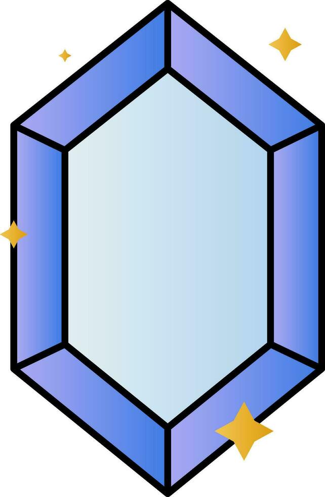 Hexagonal Topaz Icon In Blue Color. vector