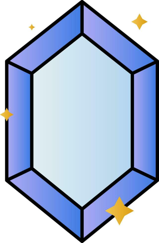 hexagonal topacio icono en azul color. vector