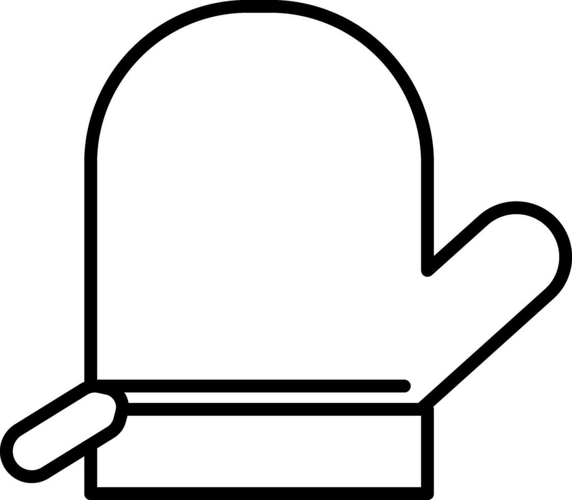 Gloves icon in black line art. vector