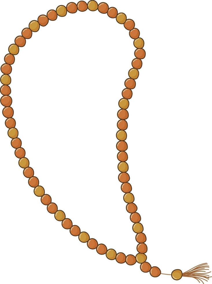 Brown Tasbih On White Background. vector