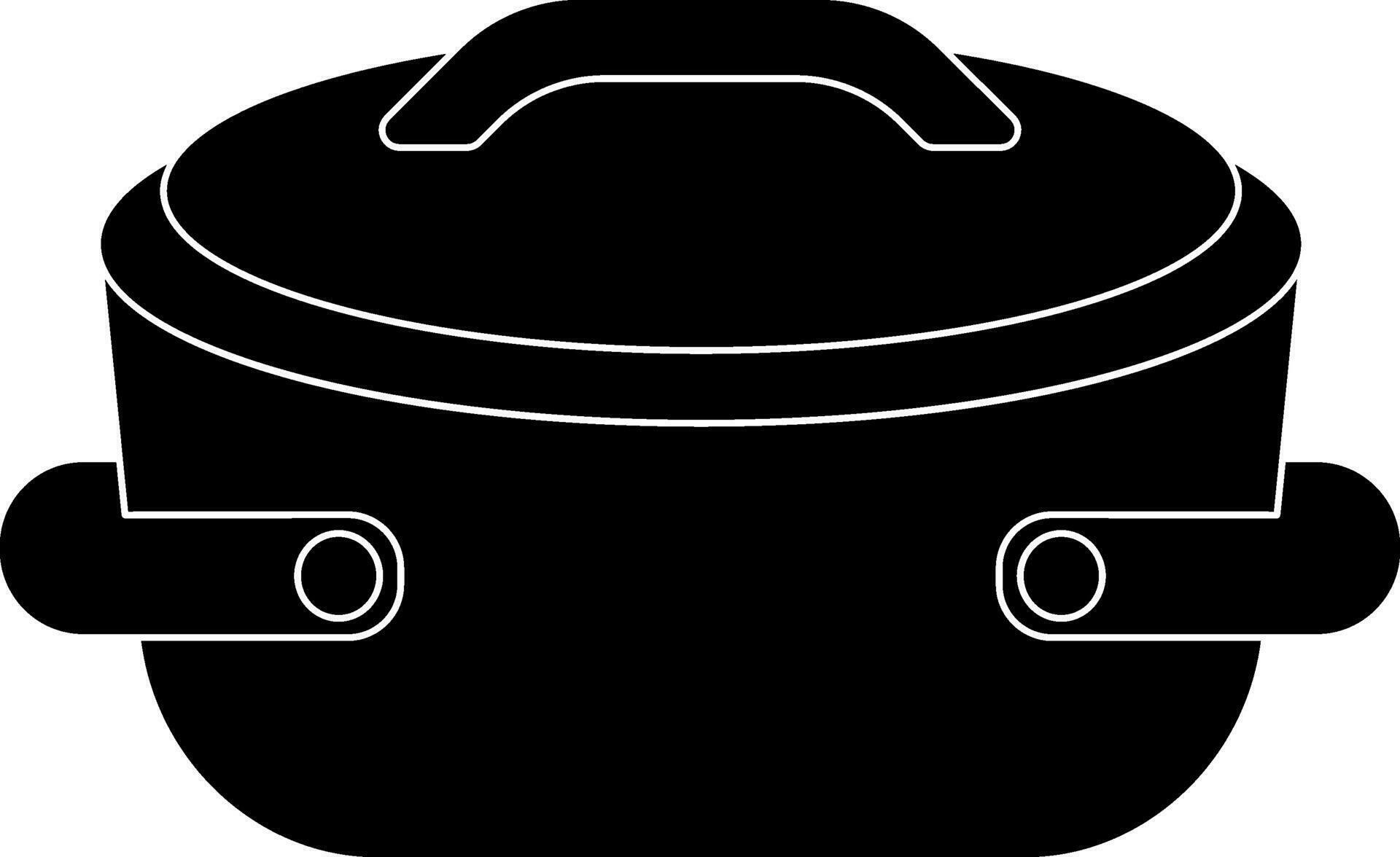 Close black casserole pan in flat style. 25078704 Vector Art at Vecteezy