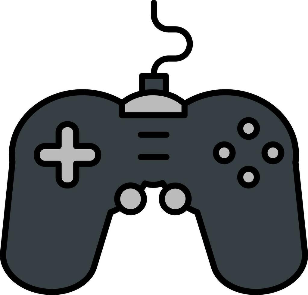 Grey Color Game Pad Icon in Flat Style. vector