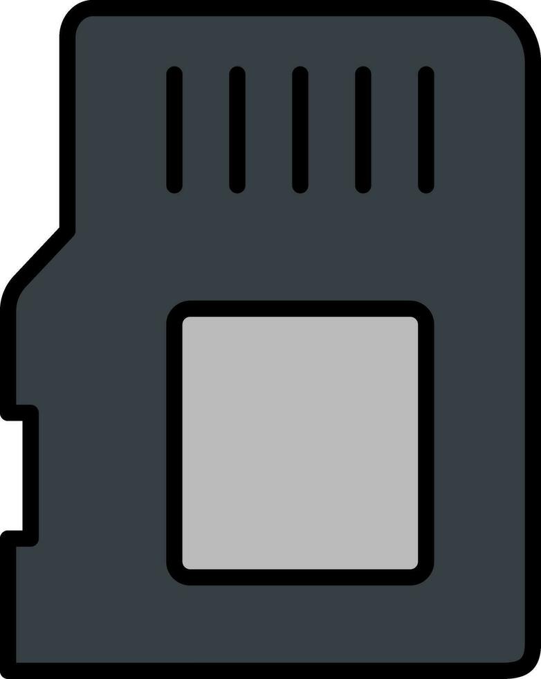 Memory or SD Card Icon in Grey Color. vector