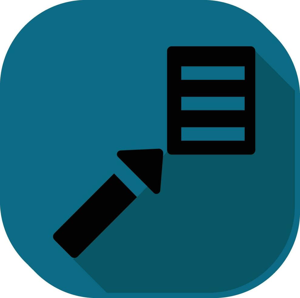 Black Arrow Click Page Icon on Teal Square Background. vector