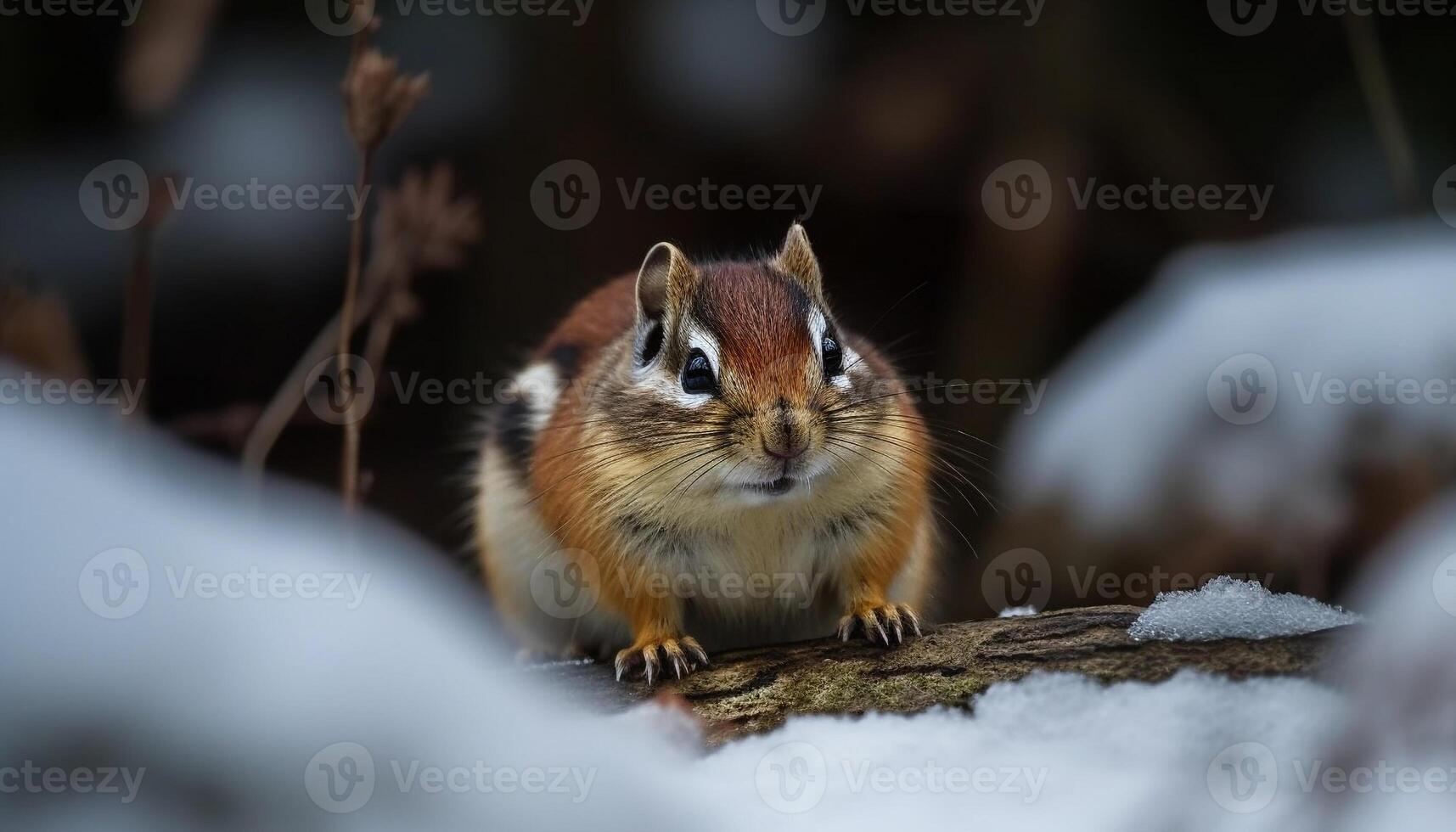 un mullido suelo ardilla comiendo en un árbol rama al aire libre generado por ai foto