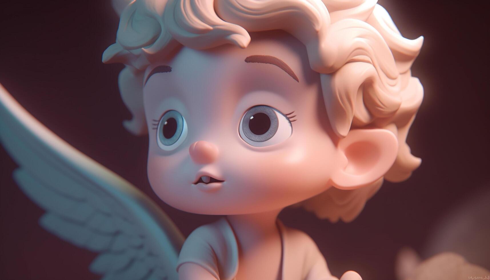 A cute cherub statue symbolizes innocence and spirituality in Christianity generated by AI photo