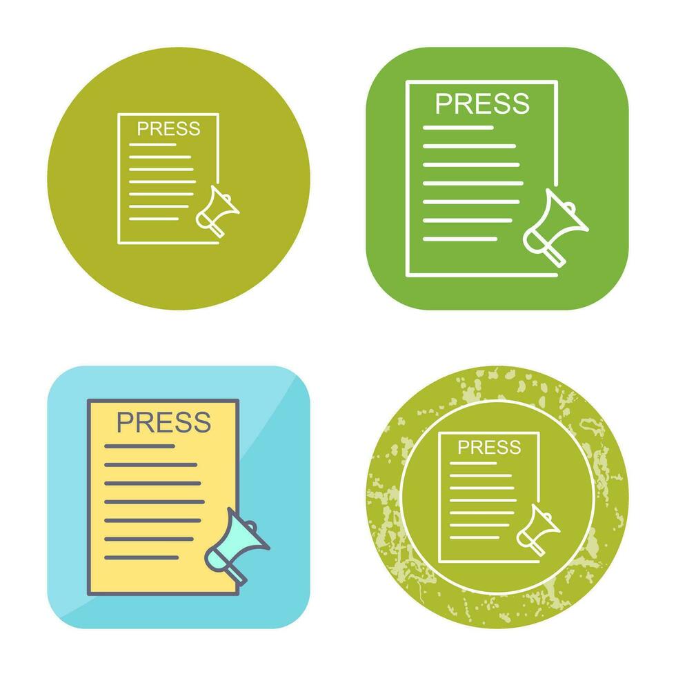 Unique Press Releases Vector Icon