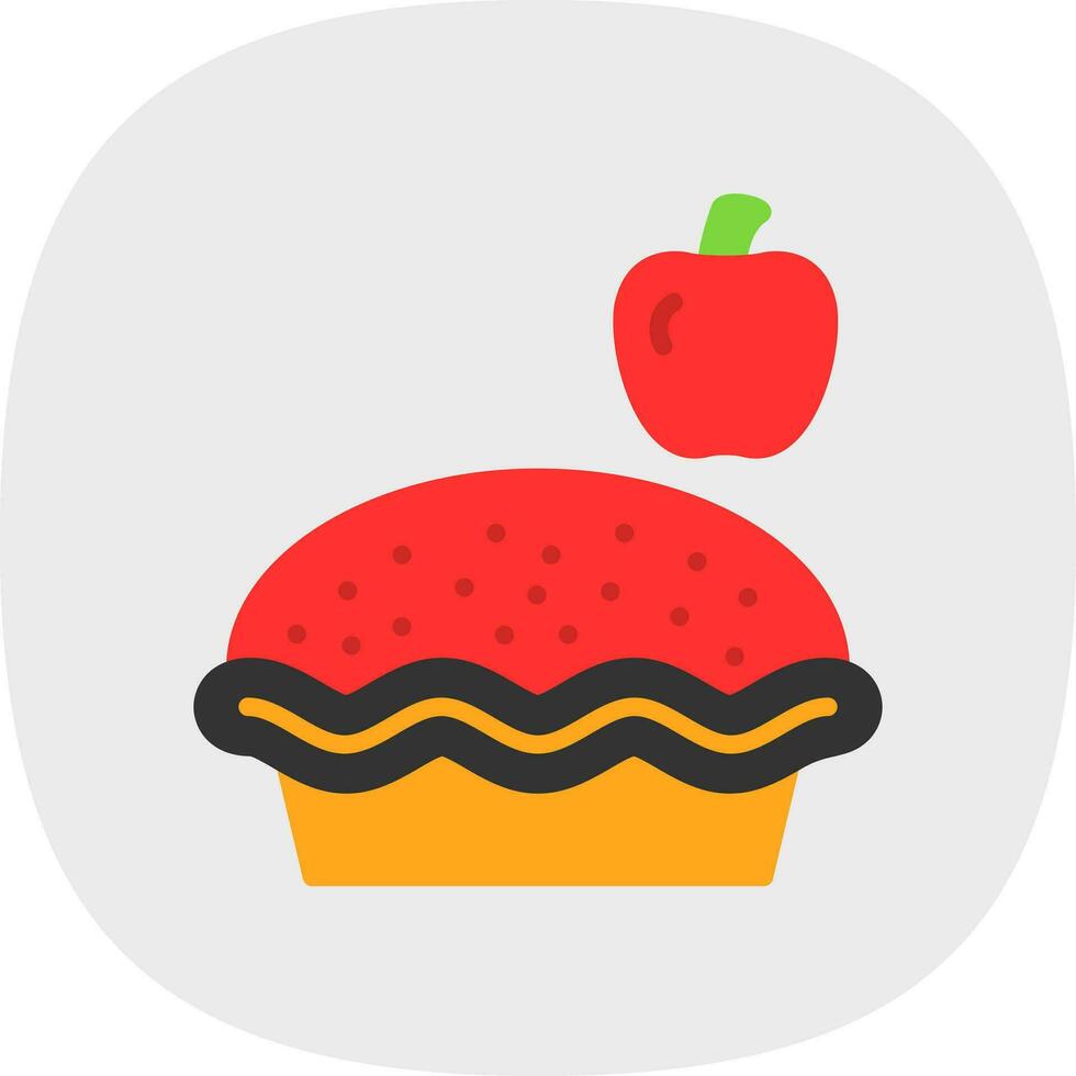 Apple pie Vector Icon Design