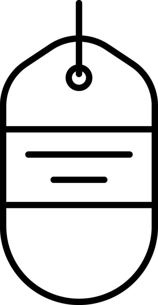 Black Outline Illustration Of Tag Icon. vector