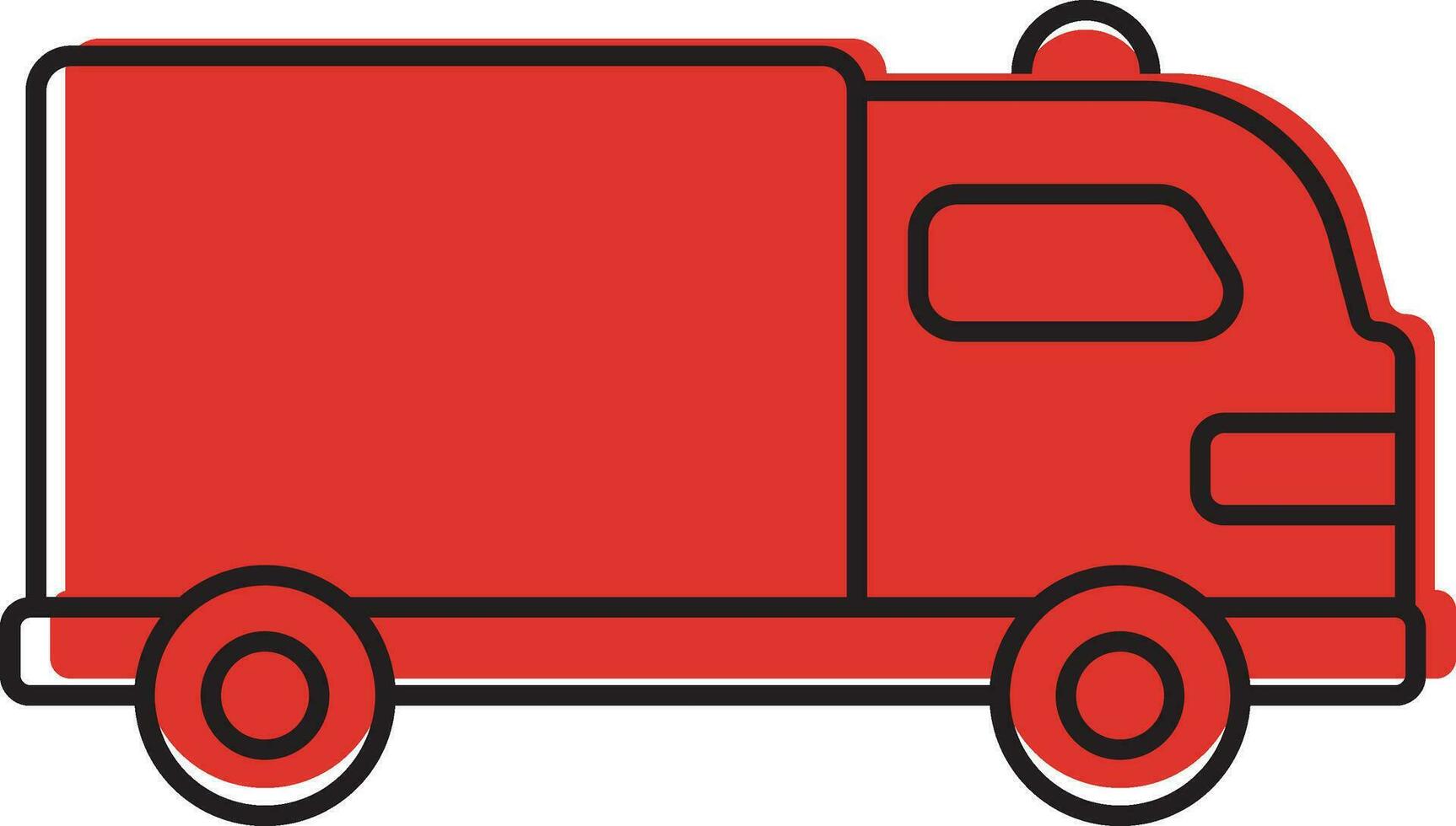 Red Illustration Of Ambulance Van Icon. vector
