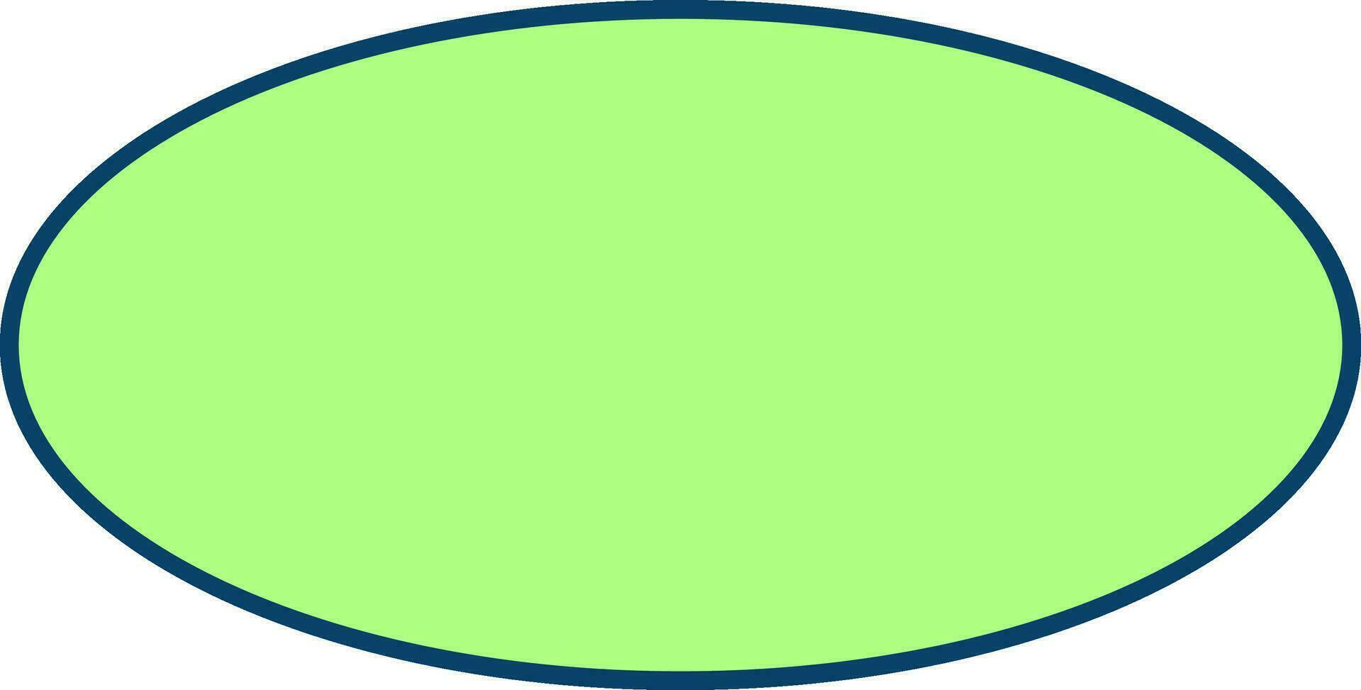 Flat Style Oval Icon In Green Color. vector
