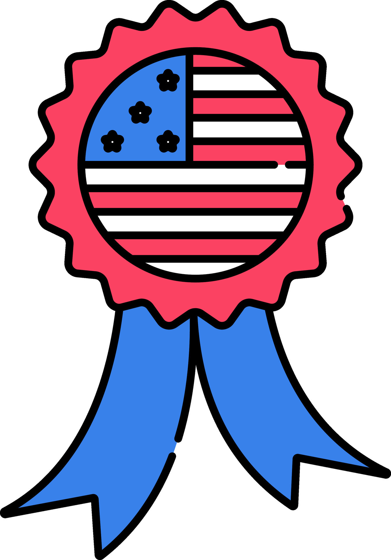 American Flag Color Badge Ribbon Flat Icon. 25083066 Vector Art at Vecteezy