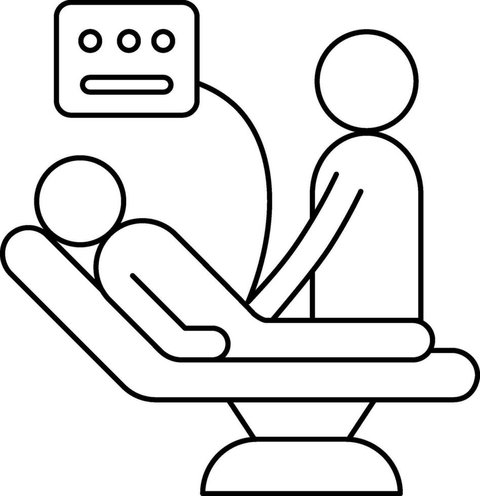 Vector Illustration Of Patient In Hospital Room.