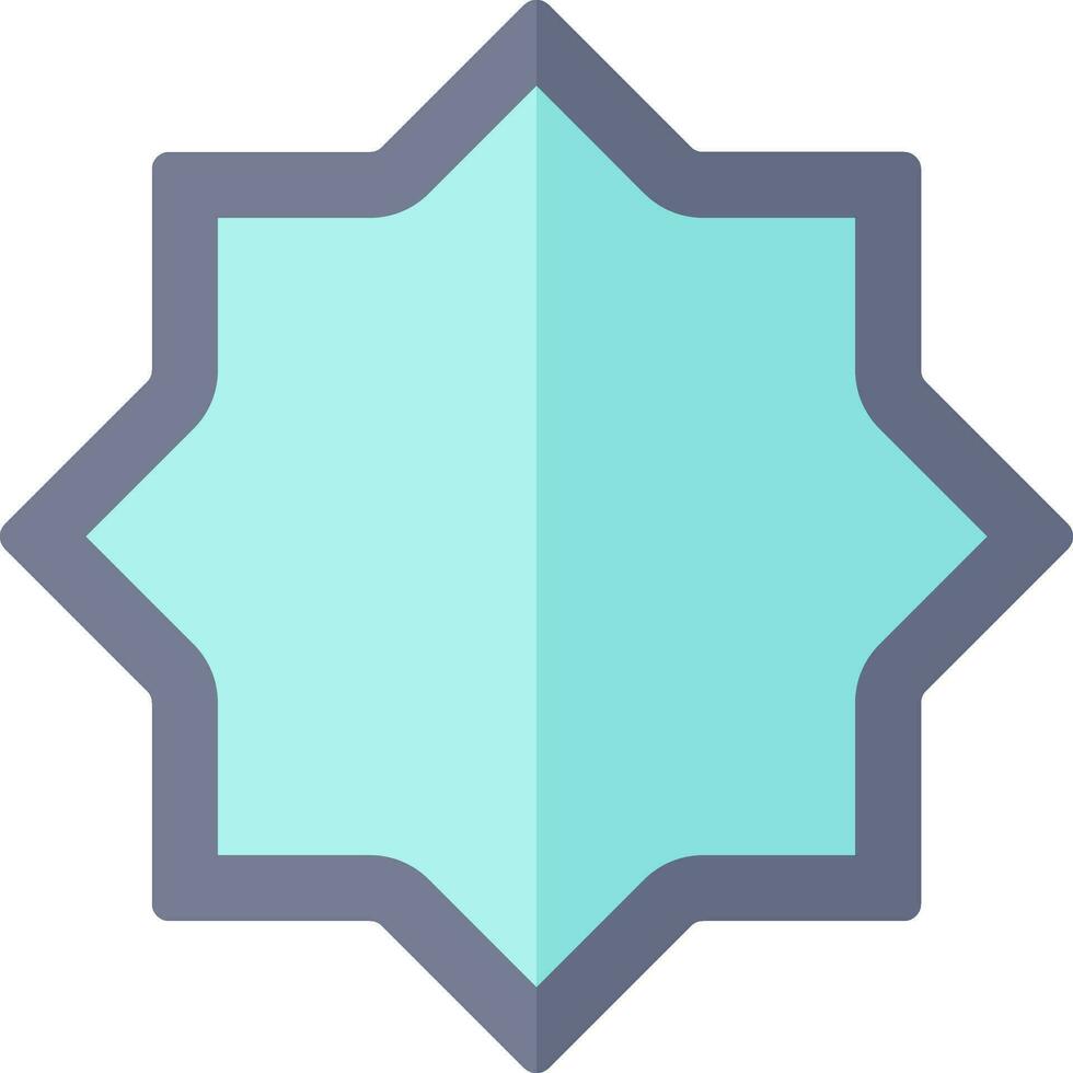 Eight Point Star Frame Or Rangoli Icon In Blue Color. vector