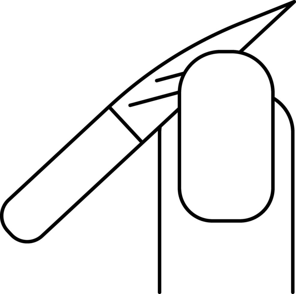 Nail Filing Icon In Black Line Art. vector