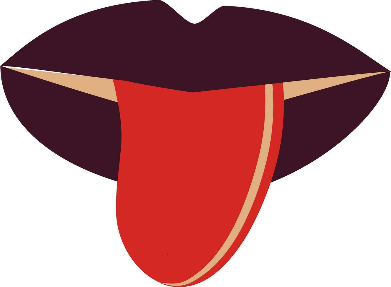 Illustratioin of human tougue with lips. vector