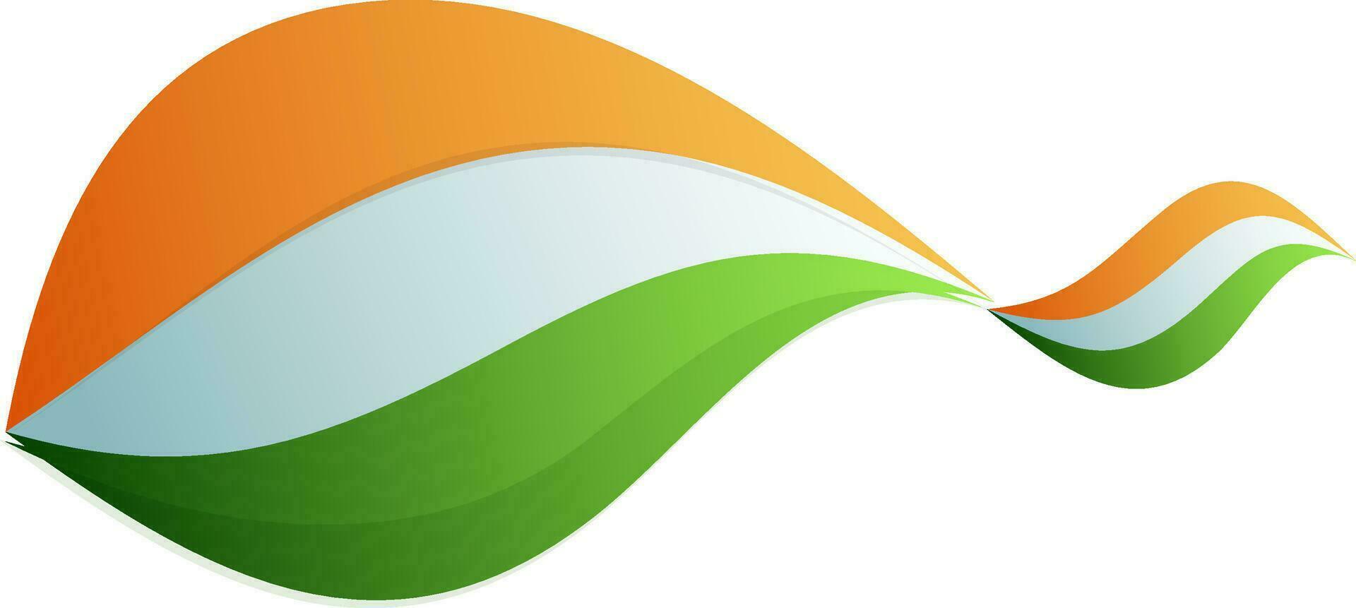 3D abstract waves in Indian National Tricolors. vector