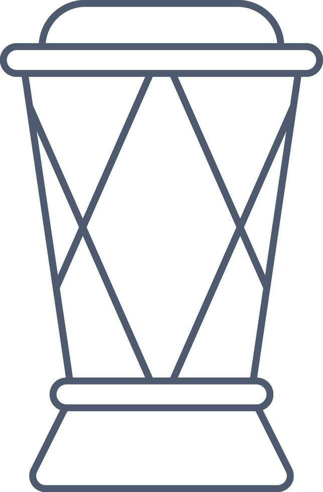 Blue Outline Drum Icon Or Symbol. vector